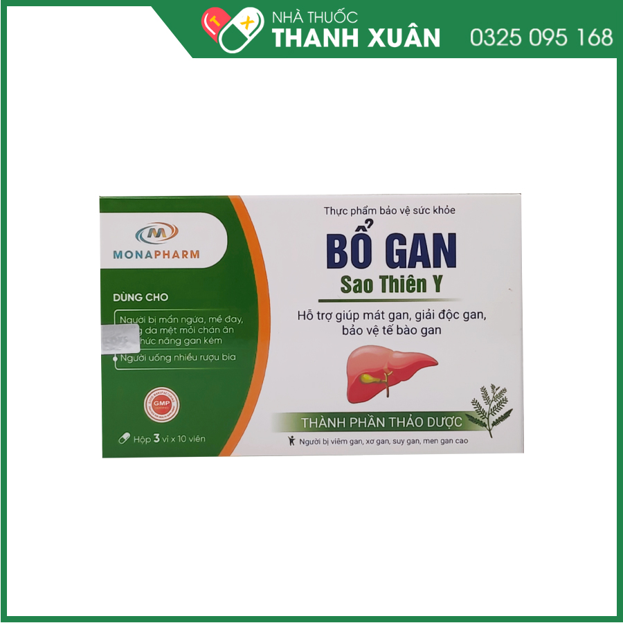 Bổ Gan Sao Thiên Y giúp hỗ trợ giải nhiệt, mát gan, giải độc gan, bảo vệ tế bào gan, giúp tăng cường chức năng gan